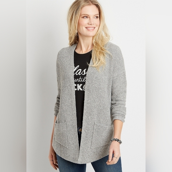 Maurices Sweaters - NEW! Maurcie's Solid Knit Open Front Pocket Cardigan, NWT, Size XL